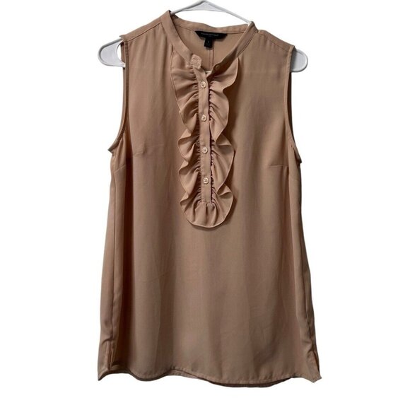 Banana Republic Blouse Sleeveless Blouse Ruffle Size Small Office Career Formal - Picture 1 of 10